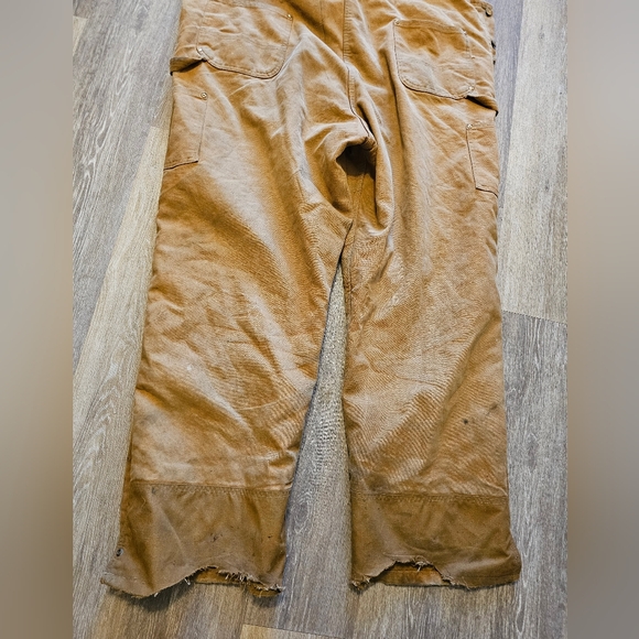 Carhartt Bibs khacki overalls brown work wear insulated - Picture 13 of 16